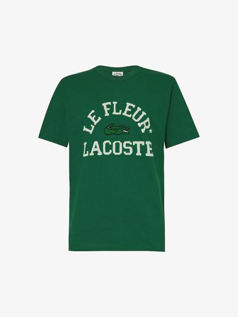 LACOSTE le FLEUR* x Lacoste logo-print cotton-jersey T-shirt