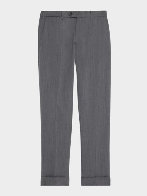 EMPORIO ARMANI Men's Wool Tonal Stripe Trousers