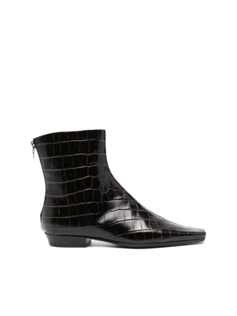Totême The Western crocodile-effect boots