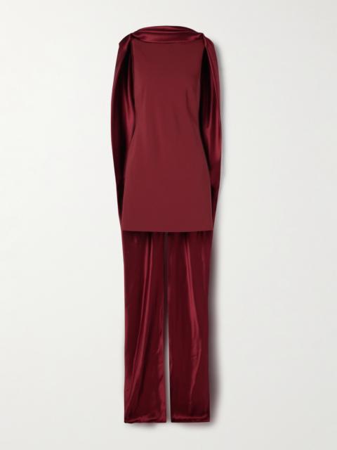 DANIELLE FRANKEL Mimi Cape-effect Silk-crepe And Satin Mini Dress