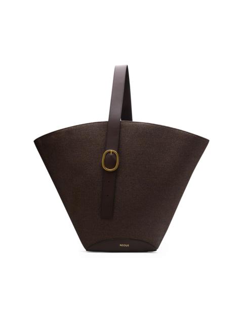 NEOUS Women's Apehli Raffia-Leather Tote Bag - Dark Chocolate