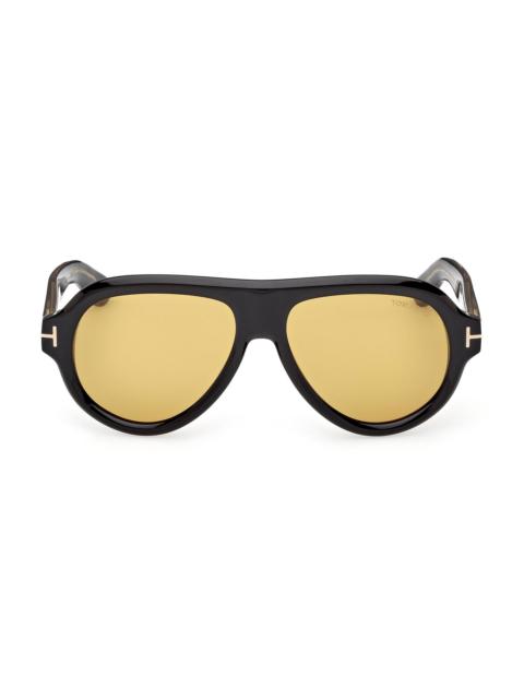 TOM FORD Men's TOM FORD ICON 59MM Pilot Sunglasses - Black Yellow