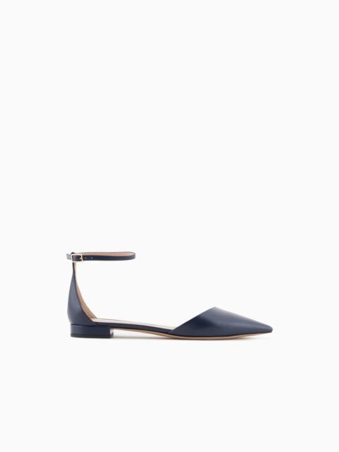 GIORGIO ARMANI Leather ballerinas with strap