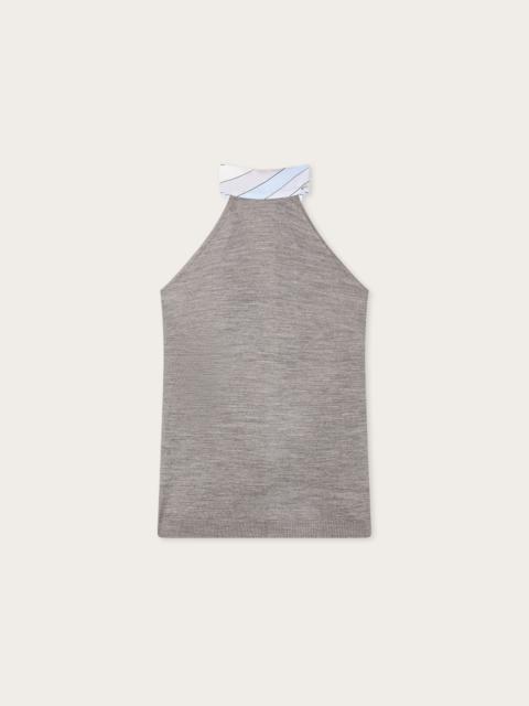 PUCCI WOOL TOP WITH SCARF DETAIL