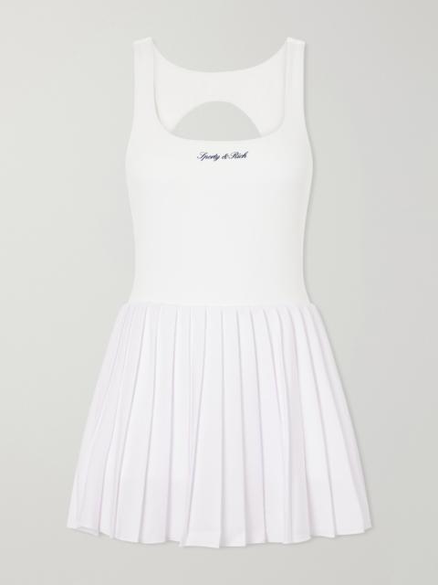 Sporty & Rich Open-back Pleated Stretch-jersey Tennis Dress