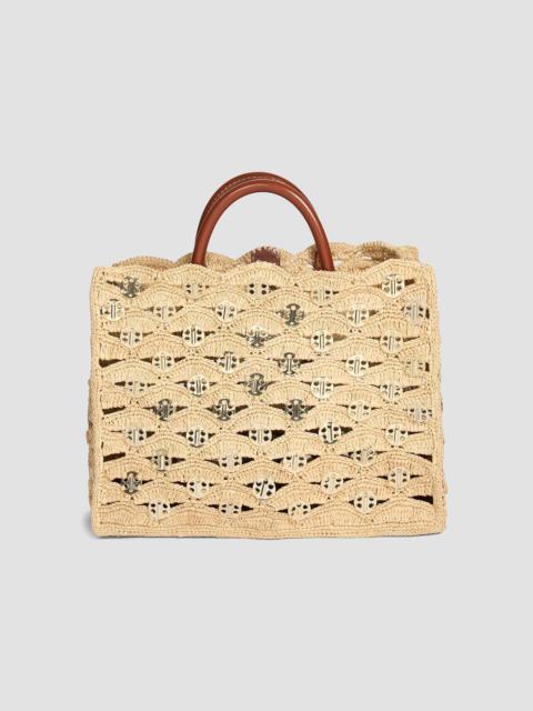 rabanne Women's Sac A Main Raffia & Leather Tote Bag - Natural Light Gold