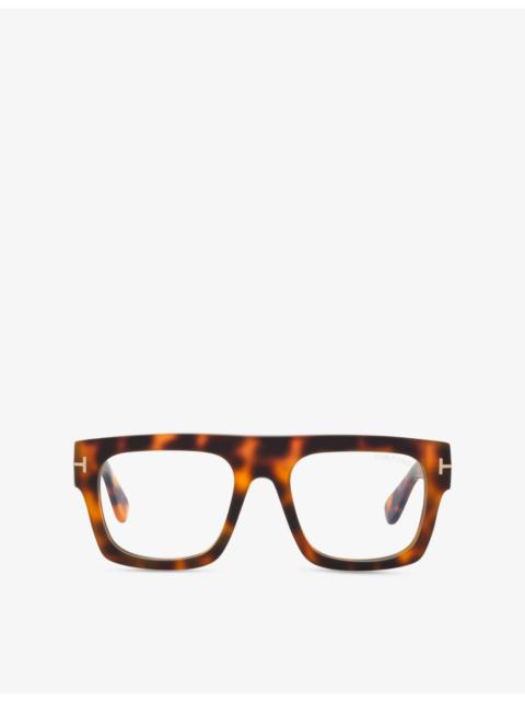 TOM FORD FT5634 Square-Frame Tortoiseshell Acetate Optical Glasses