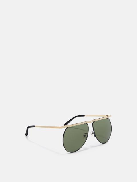 THE ATTICO GOLD METAL, BLACK AND GREEN SUNGLASSES | REVERSIBLE