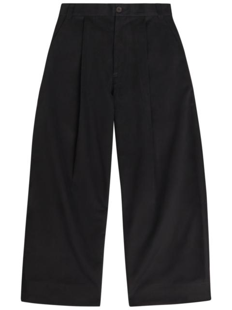 Studio Nicholson Studio Nicholson Peached Pleated Wide-leg Cotton-twill Trousers