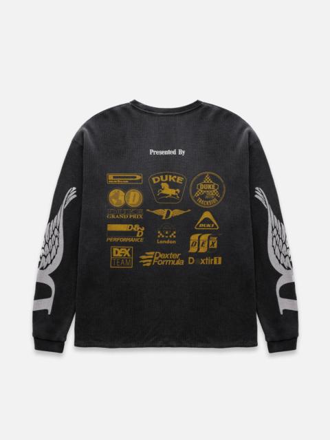 DUKE + DEXTER DR Sponsors Washed Black Waffle Top