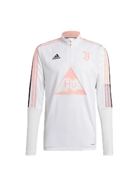 adidas x Crossover Juve Hu Tr Top Juventus Soccer/Football Half Zipper Stand Collar Sports White Bla