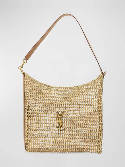 Netting YSL Raffia Shopping Shoulder Bag