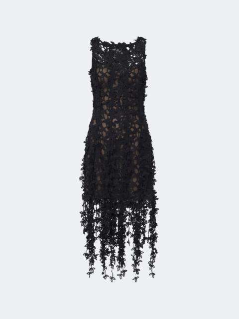 Oscar de la Renta Semi-sheer guipure lace midi dress