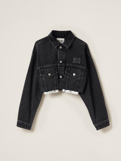 Miu Miu Black denim blouson jacket