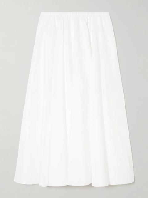 NORMA KAMALI Pleated Poplin Midi Skirt