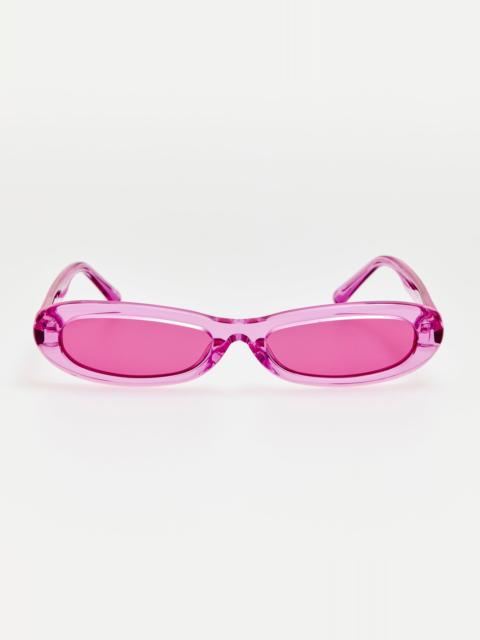 LINDA FARROW Andrea Sunglasses in Pink