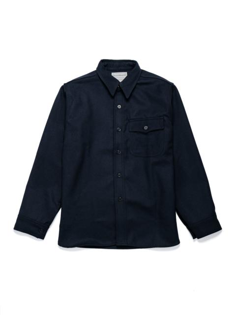The Real McCoys MS25101 U.S.N. Wool Blue Flannel Shirt Navy