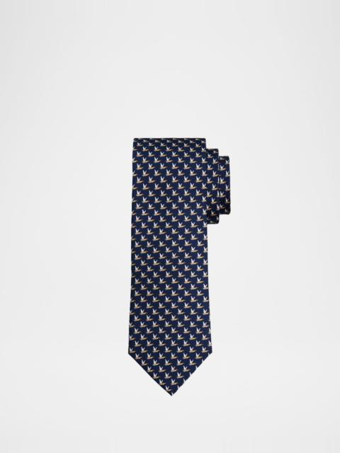 FERRAGAMO Men's Flying Mallards Silk Tie