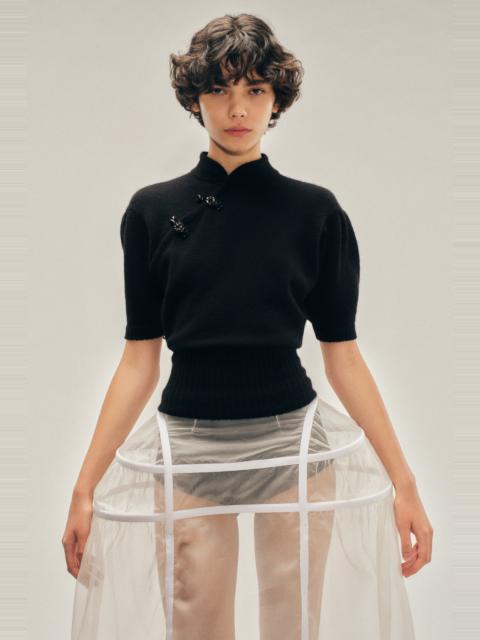 Simone Rocha Embellished Mandarin Collar Cashmere Jumper