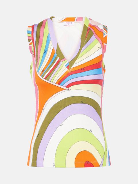 PUCCI Iride ribbed-knit cotton tank top
