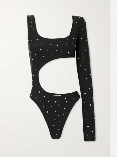 Alessandra Rich Embellished cutout swimsuit