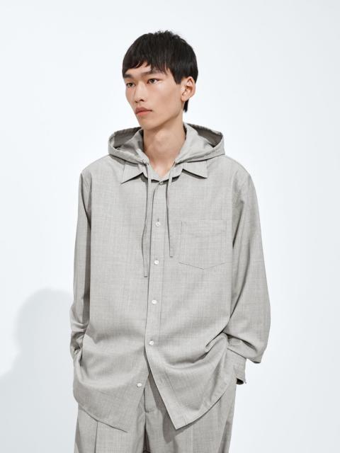 Bottega Veneta Light Wool Toile Hooded Shirt