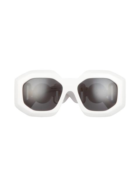 56mm Square Sunglasses in White/Dark Grey