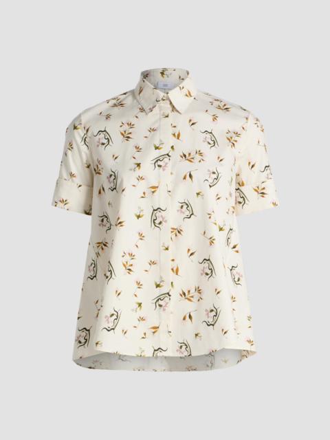 ADAM LIPPES Women's Charlie Floral Cotton Poplin Top - Ivory Floral