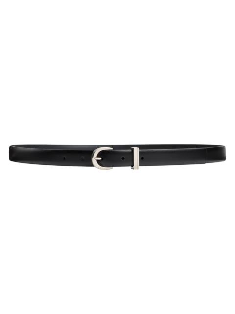 KHAITE Women's Luna Leather Belt - Black Silver
