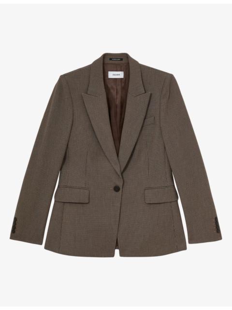 REISS Gabi Puppytooth Stretch-Woven Blazer