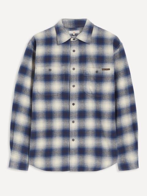 Nudie Jeans Julian Checked Blue Worker Shirt