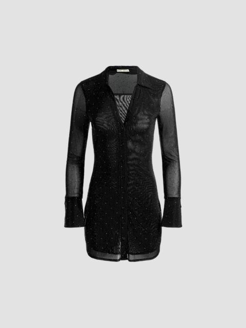 Alice + Olivia Women's Freya Embellished Mini Shirtdress - Black Gold