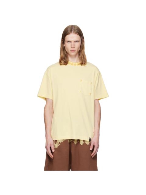 Palm Angels Yellow 'Palm' Ribbed Regular T-shirt