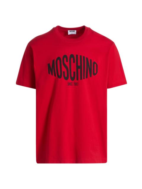 Moschino Men's Logo Cotton Crewneck T-Shirt - Red