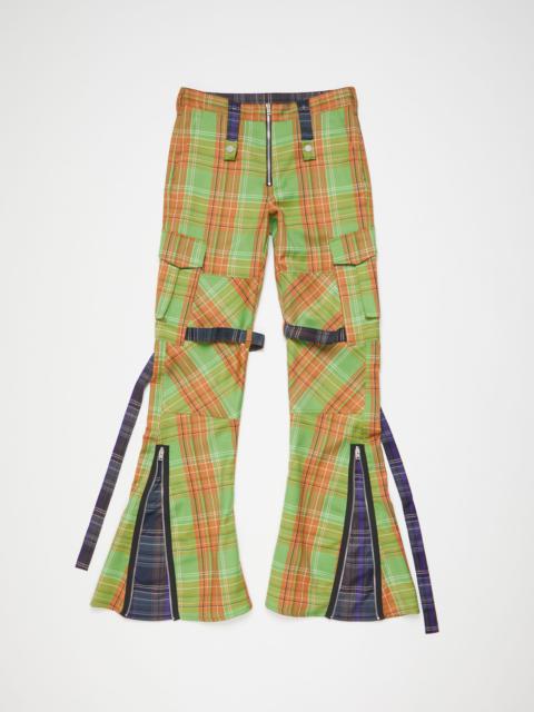 Acne Studios Cargo check trousers - Green/brown