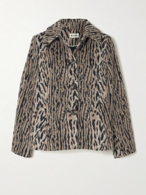 RIXO Tommie Leopard-print Felt Jacket