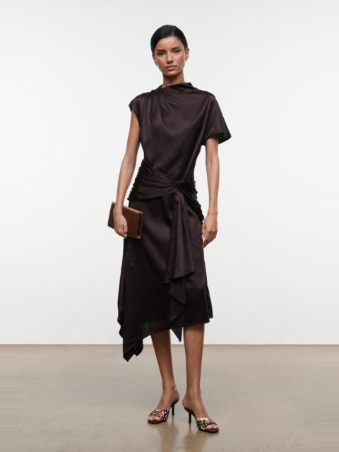 STAUD STAUD DAVINA SILK DRESS EARTH