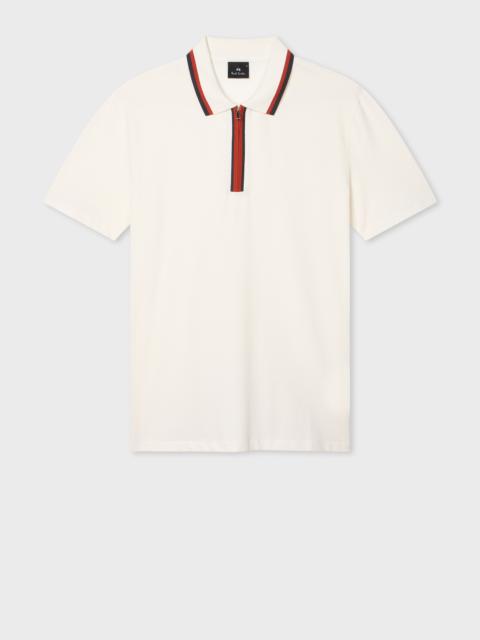 Paul Smith Ecru Contrast Tipping Zip Polo Shirt