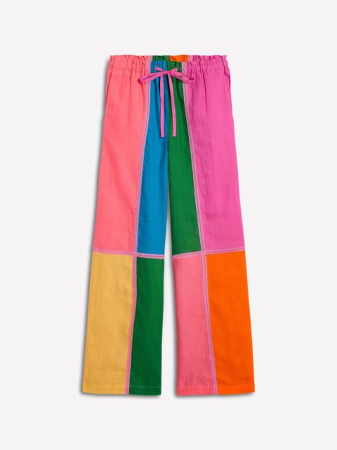 BODEN Islington Linen Pants-Multi Colourblock