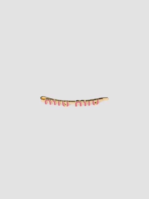 Miu Miu Women's Enameled Metal Hair Clip - Pink