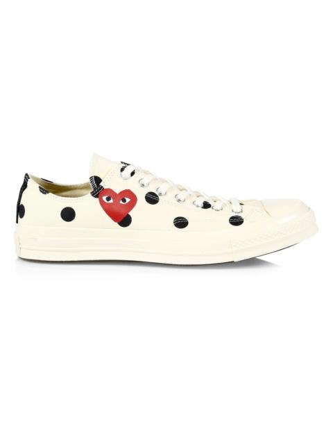 Comme des Garçons PLAY Unisex CdG PLAY x Converse Men's Chuck Taylor All Star Polka Dot Low-Top Sneakers - White