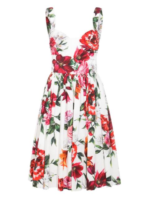 Dolce & Gabbana floral-print gathered dress