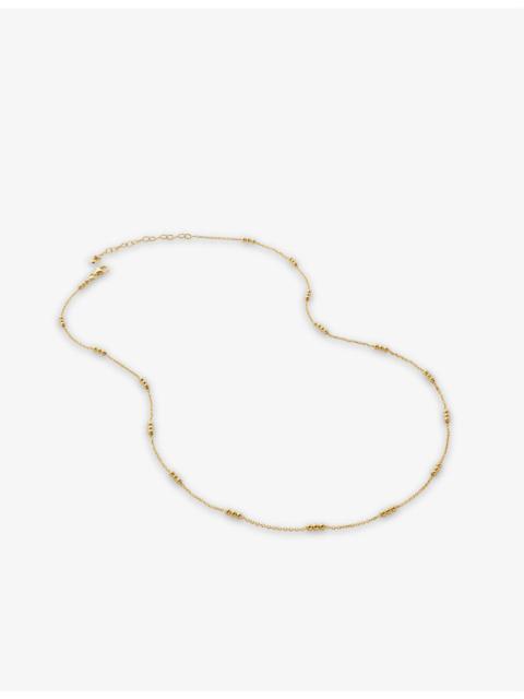 MONICA VINADER Triple-beaded 18ct recycled gold-plated vermeil sterling-silver choker necklace