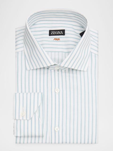 ZEGNA Men's Stitched Pinstripe Cotton Dress Shirt