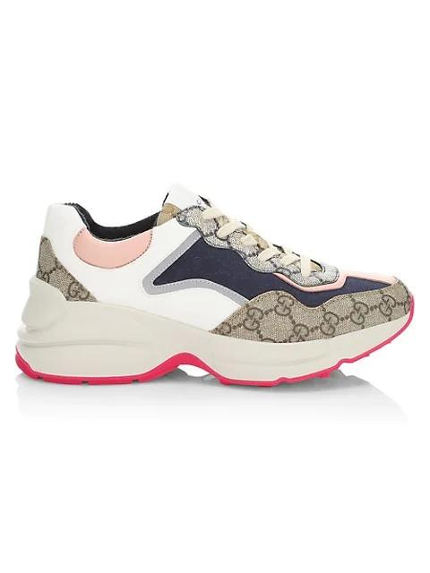 GUCCI Rhyton Mixed Media GG Canvas Sneaker
