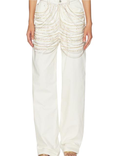 LAPOINTE Embroidered Straight Leg Pant