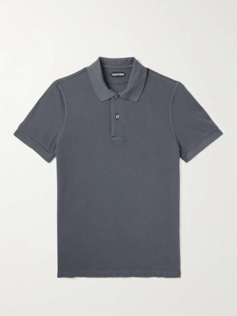 Slim-Fit Garment-Dyed Cotton-Piqué Polo Shirt