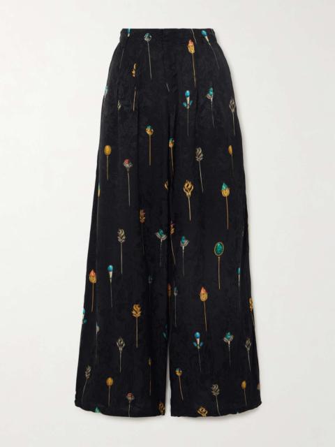 + NET SUSTAIN Piñon Ornamento printed jacquard wide-leg pants