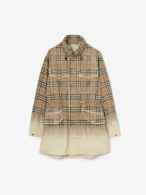 Burberry Gradient Check Tropical Gabardine Parka