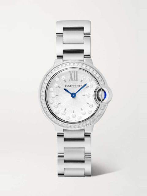 Ballon Bleu de Cartier 28mm stainless steel and diamond watch